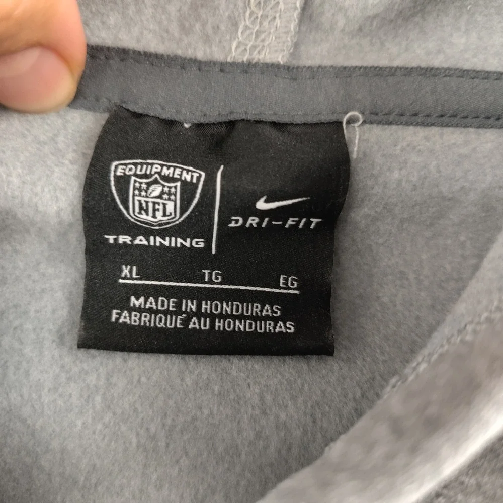 New England Patriots Nike Hoodie Mens XL Grey NFL Football Dri-Fit EUC